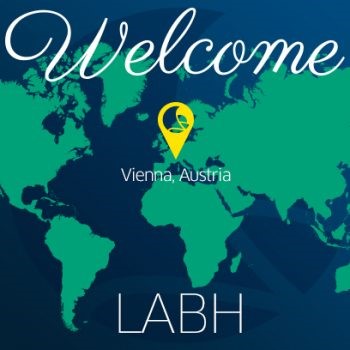 Landkarte with Welcome Text for LABH and marking Vienna